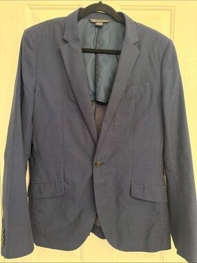 Armani Exchange Men's Navy Blue Textured Sport Coat Blazer
